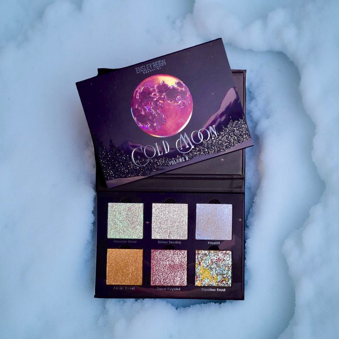 Cold Moon v2: Makeup and Eyeshadow Palette Plus Highlighter Palette Bundle - Ensley Reign Cosmetics