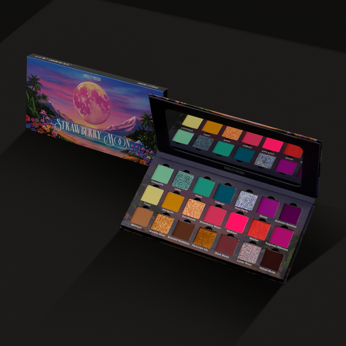 Strawberry Moon 21-Pan Pressed Pigment & Eyeshadow Palette - Ensley Reign Cosmetics