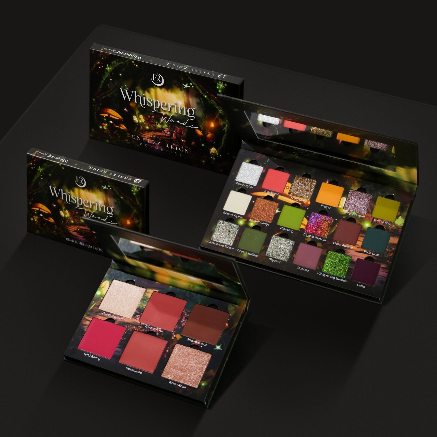Whispering Woods 18 Pan Palette + Blush Palette Bundle - Ensley Reign Cosmetics