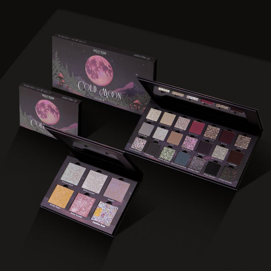 Cold Moon v2: Makeup and Eyeshadow Palette Plus Highlighter Palette Bundle - Ensley Reign Cosmetics